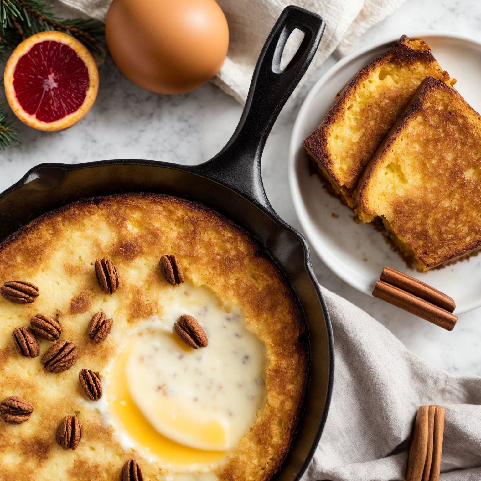 Delicious Cast Iron Skillet Eggnog French Toast Casserole Recipe