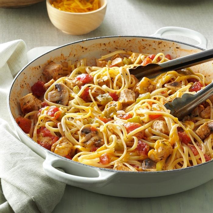 Italian Turkey Linguine Skillet