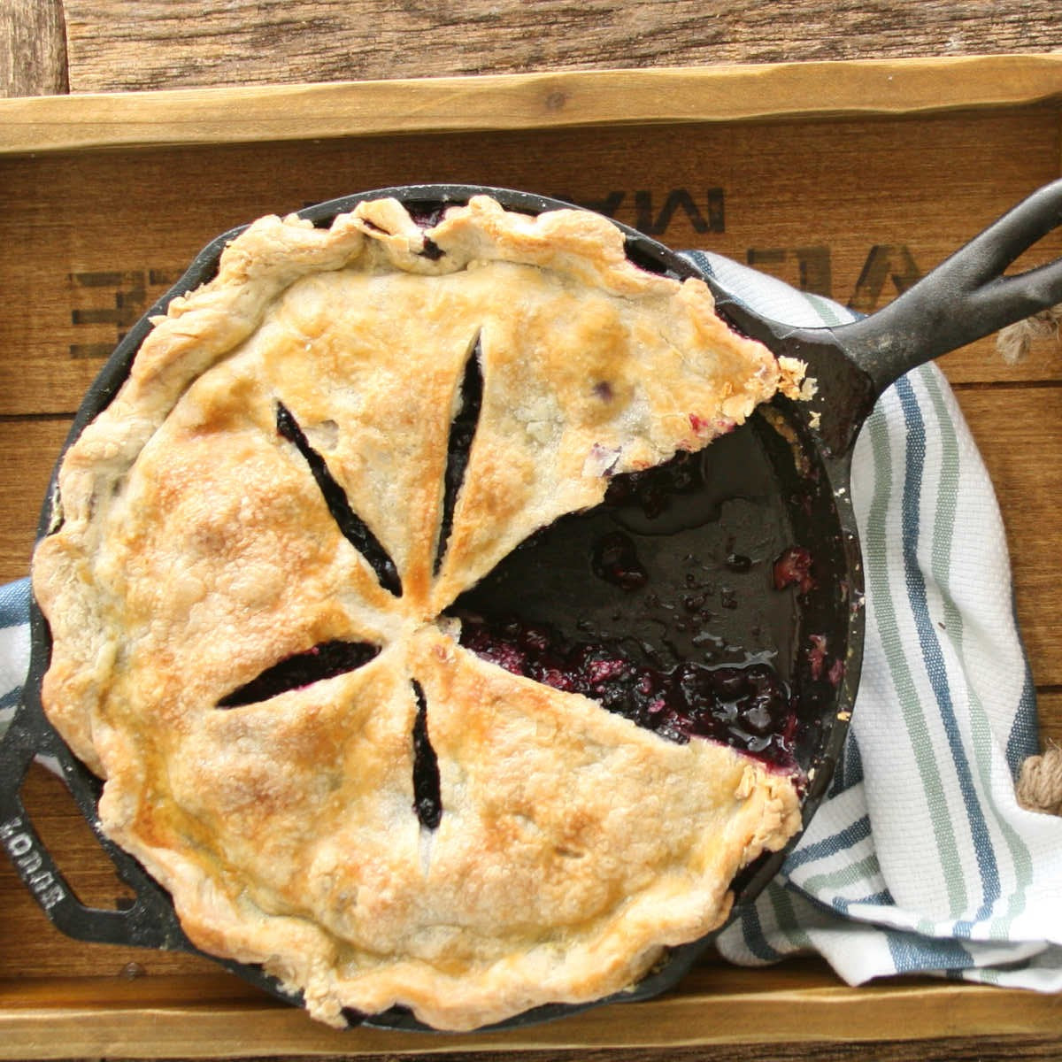 Skillet Blueberry Pie